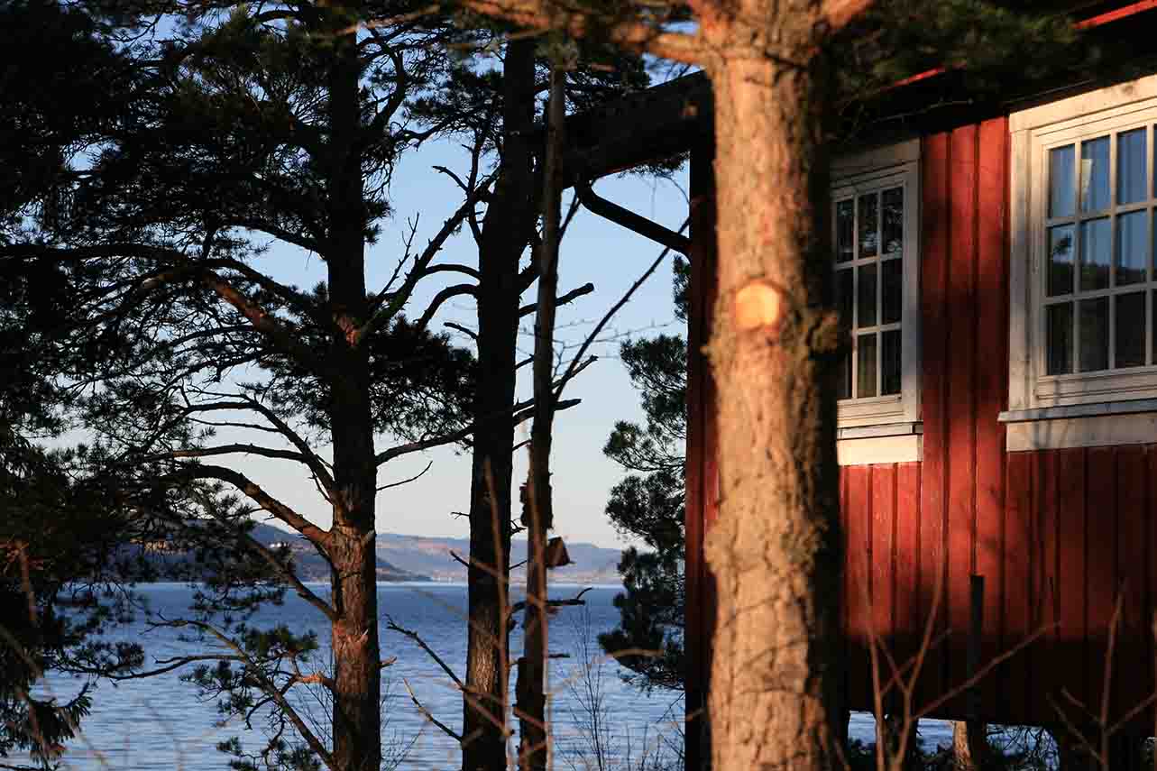 hytte med utsikt over fjorden